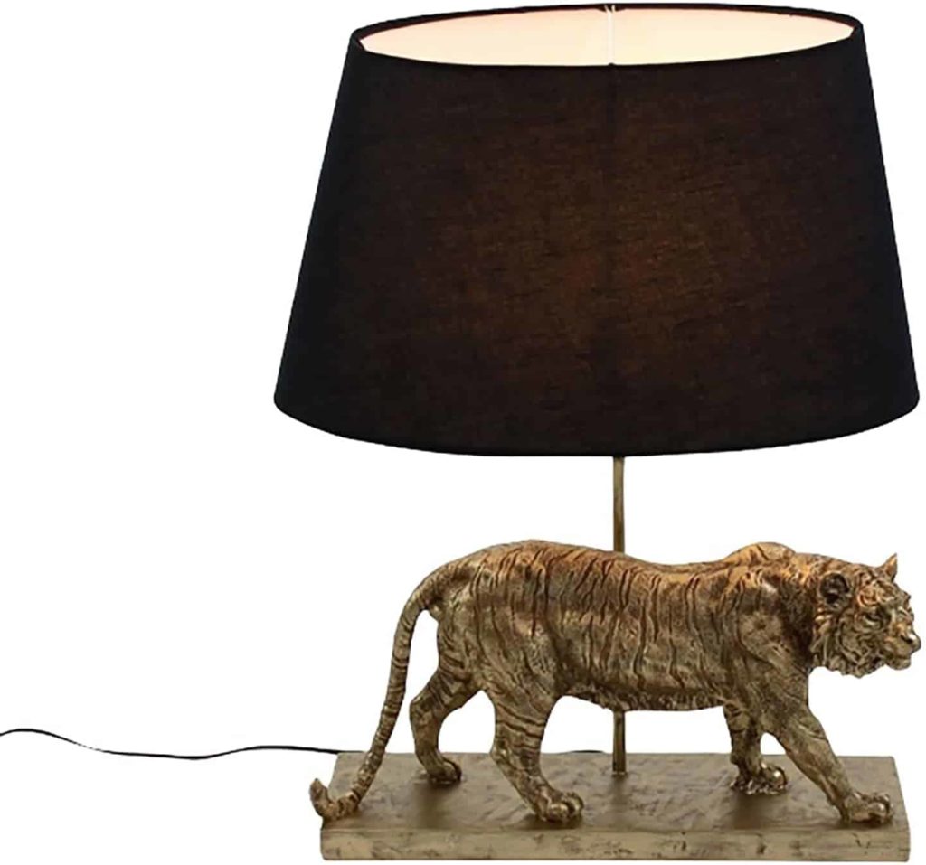 Tischlampe Elefant Figur Tischleuchte Nachttischlampe Gold Leuchte Tierfigur 